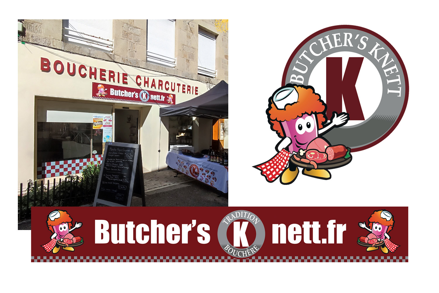 Butcher's Knett - branding : mascotte, enseigne